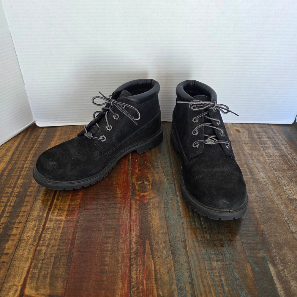Timberland Nellie Chukka Black Nubuck Waterproof‎ Ankle Boots Womens 9M A191I